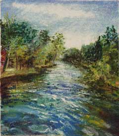 Medford Lakes NJ Small, Medford, New Jersey (Original Oil Pastel)